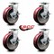 Service Caster 6 Inch Poly on Aluminum Swivel Caster Set with Roller Bearings and Brakes SCC SCC-20S620-PAR-TLB-4 - alternate 2